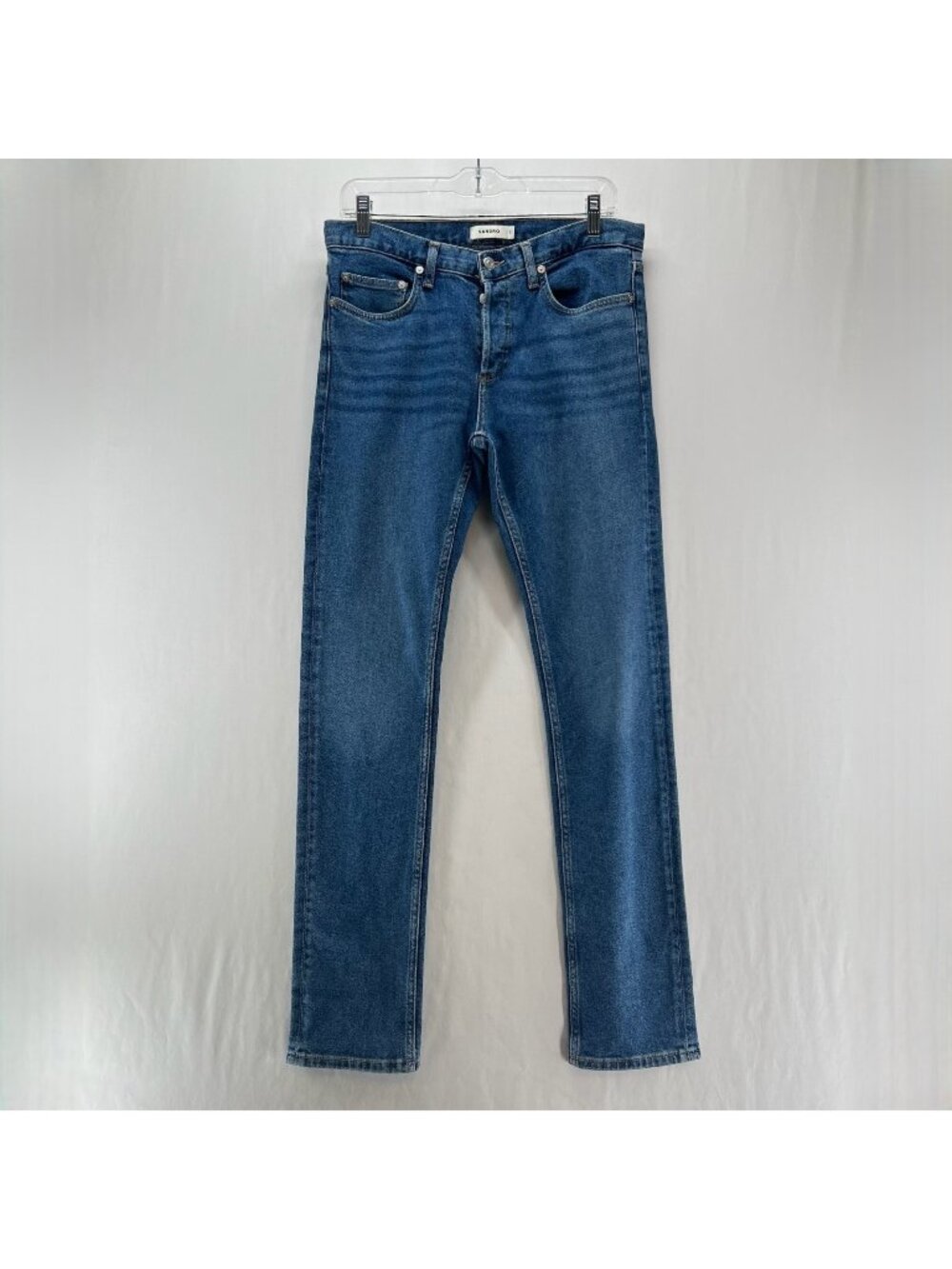 Sandro Slim Fit Jeans Men 29 Medium Wash Denim Button Fly Casual Streetwear Blue